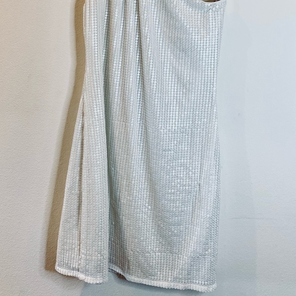 White One Shoulder Sequin Party Dress - Picture 2 of 2